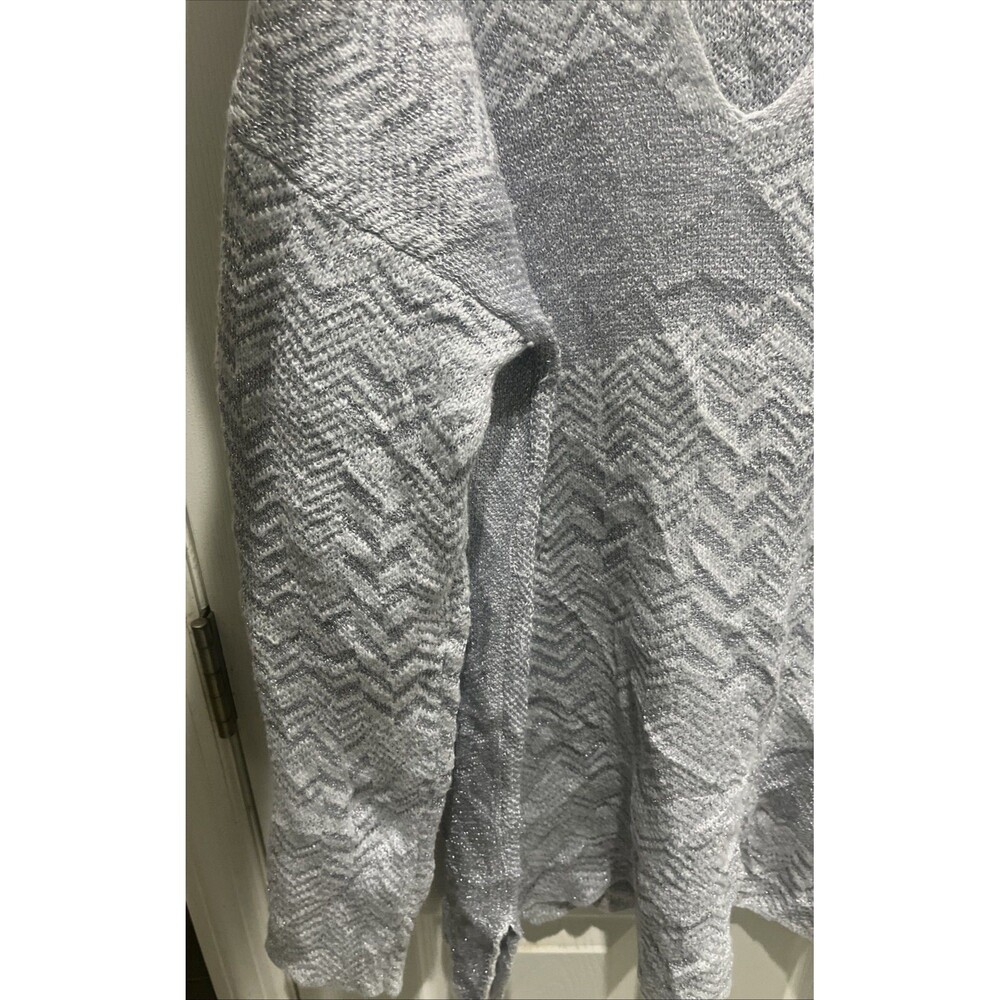 Vera Wang SimplyVera  Womens Sweatshirt XL Silver Gray Metallic - Picture 4 of 6